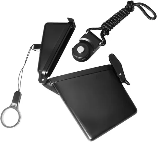 Vista 3 de Funda deportiva impermeable para tarjetas de identificación con cubierta de cordón, múltiples tarjetas de crédito, registro, tarjeta de entrada