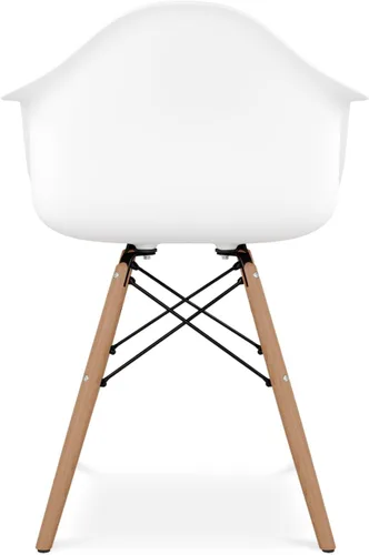 Vista 6 de Pyramid - Sillones de plástico y madera de haya de 17.5 pulgadas, color blanco (juego de 2)