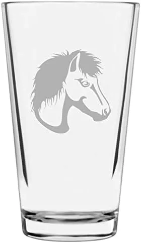 Vista 58 de Shetland Pony (cuerpo) - Vaso de pinta grabado con temática de caballo alternativo de 16 onzas