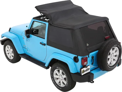 Vista 2 de Bestop 56852-35 Toldo de diamante negro Trektop para Jeep Wrangler JK 2 puertas 2007-2018