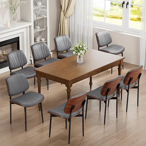 Vista 44 de YaFiti Juego de 2 sillas de comedor, sillas de comedor y cocina modernas de mediados de siglo, sillas tapizadas de piel sintética con diamantes