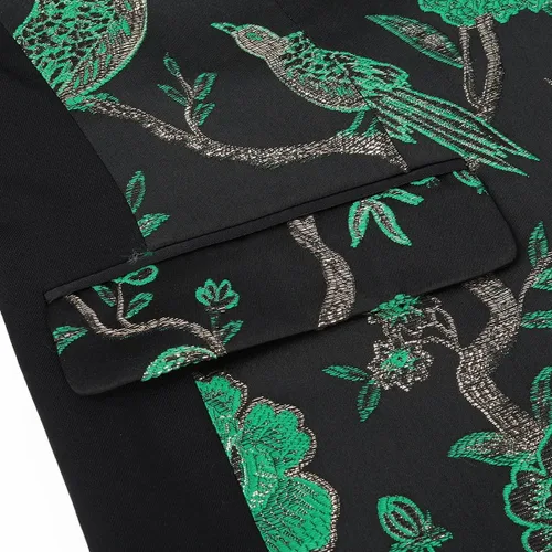 Vista 5 de Cloudstyle Traje de 2 piezas floral para hombre chaqueta y pantalones de esmoquin con un botón