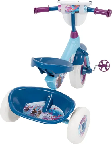 Vista 8 de Huffy Triciciclo de Disney Frozen 2 para niñas, ideal para mayores de 3 años, Anna, Elsa y Olaf, contenedores de almacenamiento para aperitivos
