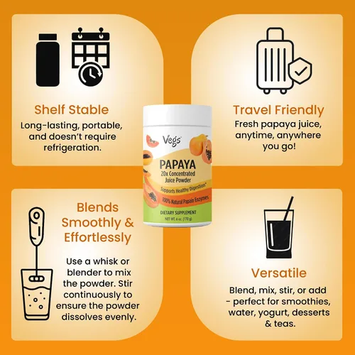 Vista 6 de Jugo de papaya en polvo con enzima digestiva de papaína natural, concentrado y liofilizado 20:1 concentrado y liofilizado en polvo para la digestión