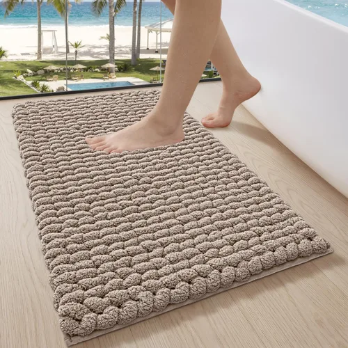 Vista 15 de LUMI Alfombra de Baño de Lujo, Tapete de Baño Ultra Suave de Secado Rápido, Alfombra de Baño Antideslizante Absorbente de Chenilla Gruesa, Tapete