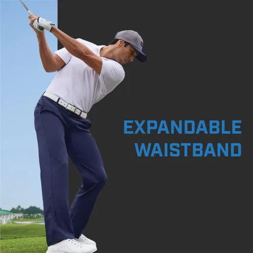 Vista 4 de PGA Tour Pantalón de golf con parte delantera plana para hombre con cintura expandible Asfalto