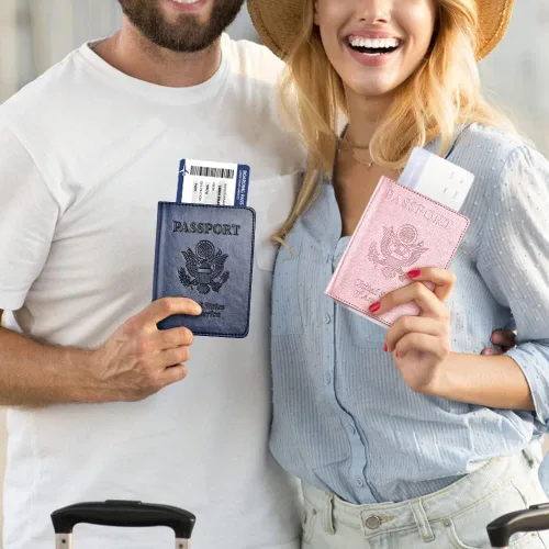Vista 7 de Combo de tarjetero para pasaporte y vacuna, soporte para pasaporte con ranura para tarjeta de vacuna, cartera para pasaporte, funda para pasaporte