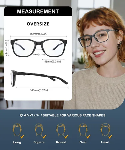 Vista 4 de ANYLUV Blue Light Glasses for Men, Lightweight Computer Gaming Glasses, Stylish Anti Eyestrain Blue Light Blocking Men