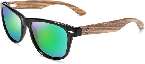 Vista 7 de FEISEDY Gafas de sol polarizadas de madera para mujeres y hombres, HD UV400, conducción de pesca, golf, B2448