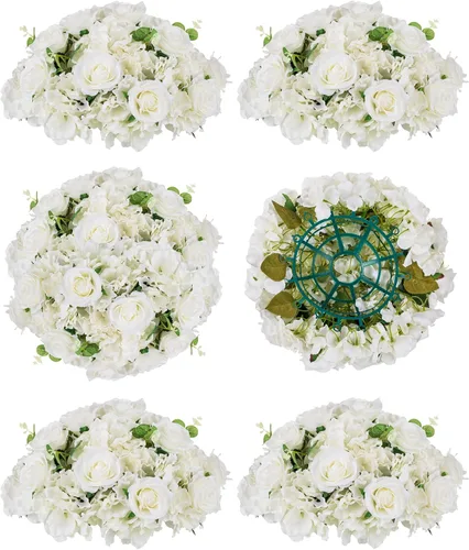 Vista 16 de BLOSMON Bolas de Flores Artificiales Centros de Mesa de Boda 2 Piezas 11.8" Lila Flores Falsas Rosa Hortensia Arreglo de Bolas Centro de Mesa