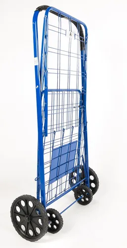 Vista 2 de Carrito de compras plegable, Acero, Azul, Extra grande