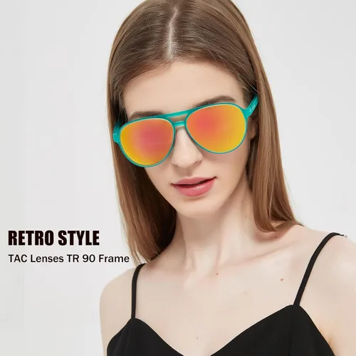 Vista 2 de Gafas de sol ligeras TAC polarizadas clásicas vintage retro de los años 70 marco TR-90 para mujeres y hombres protección UV 400