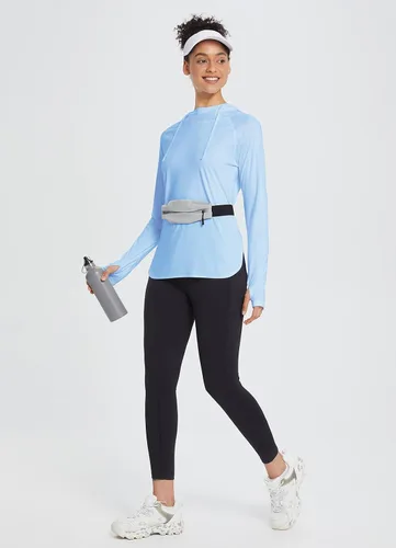 Vista 6 de baleaf Camiseta de protección solar con capucha para mujer, con protección solar UPF 50+, manga larga, protección UV, protección contra erupciones