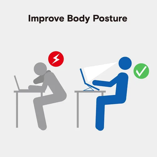 Vista 5 de MOFT Soporte para computadora portátil para escritorio, soporte de computadora adhesivo con doble ángulo, soporte elevador ergonómico