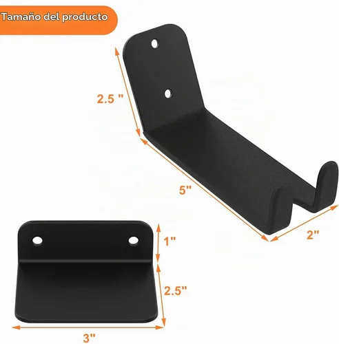 Vista 6 de WALMANN - Paquete de 2 soportes para pedales de bicicleta, soporte de pared horizontal resistente Soporte de pared para bicicleta para garaje