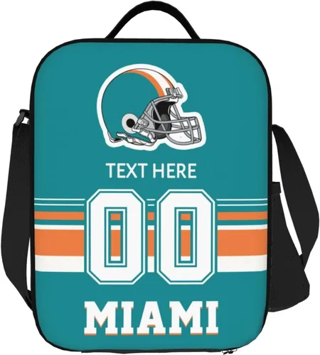 Vista 35 de Bolsa de almuerzo personalizada de Nueva Inglaterra, regalos para hombres, mujeres, fanáticos, con nombre y número personalizados, correas de hombro
