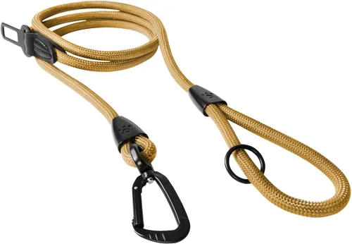Vista 12 de PawsPassion - Correa de cuerda para perro de 4 pies, correa de perro resistente 2 en 1 con hebilla de cinturón de seguridad, mosquetón giratorio