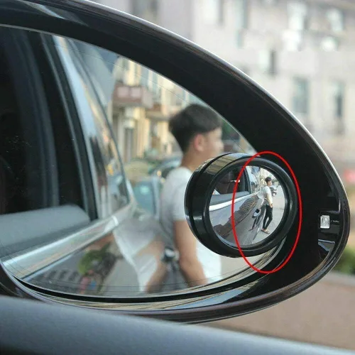 Vista 6 de x xotic tech Espejo de punto ciego, espejo retrovisor convexo redondo negro de vidrio HD de 2 pulgadas, rotación de 360°, gran angular, universal