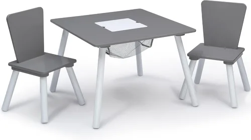Vista 4 de Delta Children - Juego de 4 piezas para cuarto de juegos para niños pequeños, gris/blanco
