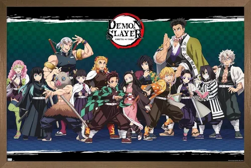 Vista 8 de Demon Slayer - Póster de pared alineado, 34 pulgadas de largo x 22.4 pulgadas de ancho, versión sin marco