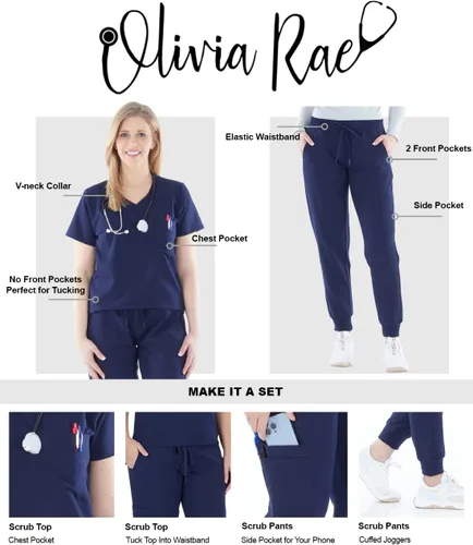 Vista 4 de Olivia Rae Pantalón deportivo elástico con cordón elástico para mujer