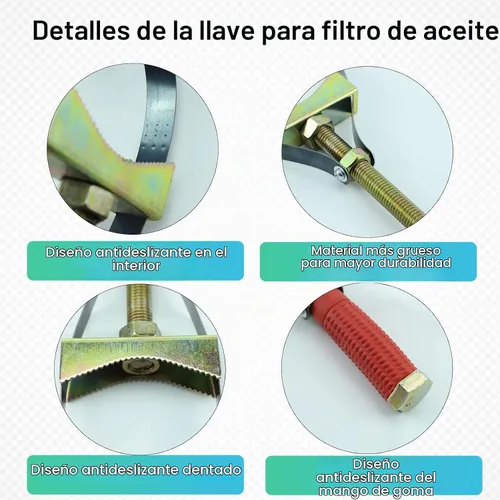 Vista 2 de Herramienta de extracción de llave de filtro de aceite, correa ajustable resistente 3.5-5.9 in de diámetro para excavadoras de camiones