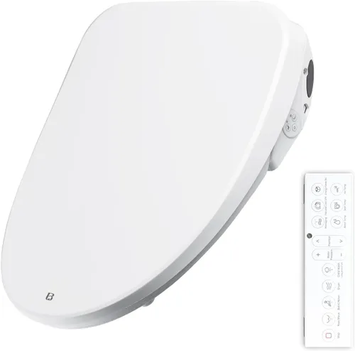 Vista 9 de X3 Asiento de inodoro de bidé, asiento de inodoro inteligente alargado con secador de aire, accesorio de bidé para inodoro con agua tibia con cierre