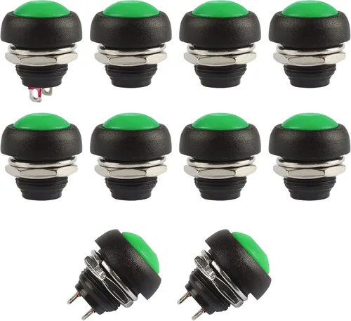 Vista 13 de Ampper Mini interruptores momentáneos de botón, 2 pines de encendido y apagado 1A, 250 V, CA, 0.276 in, redondo, SPST, interruptor de botón Negro