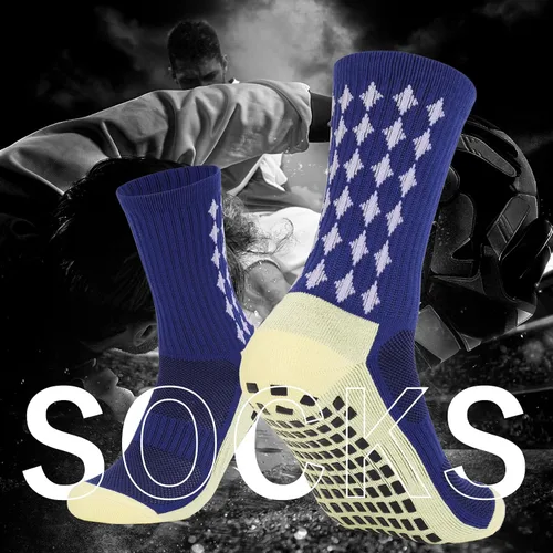 Vista 6 de L04AYABY Grip Socks - Calcetines deportivos de fútbol para hombre, antideslizantes, calcetines acolchados para correr, fútbol, paquete de 134