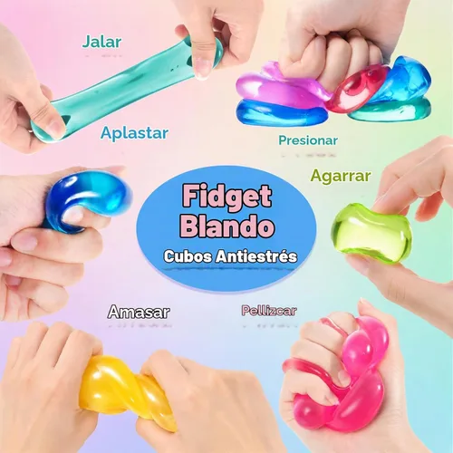Vista 3 de Paquete de 40 mini cubos de estrés para niños: 1.18 pulgadas, juguetes