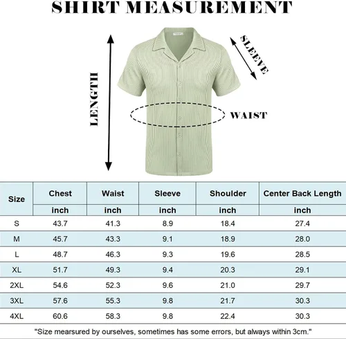 Vista 6 de COOFANDY Camisas casuales con botones para hombre, de manga corta, ajuste regular, a la moda, para campamento y playa