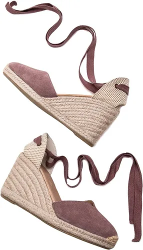 Vista 7 de U-lite - Alpargatas con puente de 3 para mujer, clásicas y suaves, con cordones.