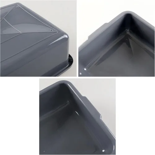 Vista 3 de Drephia Paquete de 4 tinas de autobús de 13 L de utilidad comercial, caja de autobús de plástico, recipiente de carne de carnicero de grado