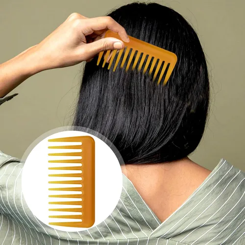 Vista 4 de Mini peine de dientes anchos, pequeño peine desenredante de viaje, peine de pelo rizado, peine portátil para ducha, peine húmedo para mujeres, peine