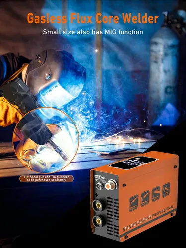 Vista 5 de Rubik Mini Soldador de Electrodo de 160A 110/220V, Máquina Soldadora 3 en 1 MIG/MMA/Lift Tig, Máquina de Soldadura de Arco Portátil con Inversor