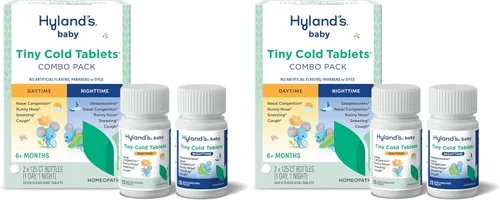 Vista 9 de Hyland's Baby Tiny - Tabletas para el resfriado durante el día, para bebés y bebés, descongestionante, secreción nasal y alivio de la tos, 125