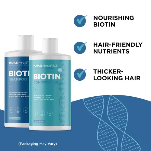 Vista 6 de Champú y acondicionador de biotina con fregadores, cepillo de champú para el cabello y exfoliadores del cuero cabelludo con champú y acondicionador