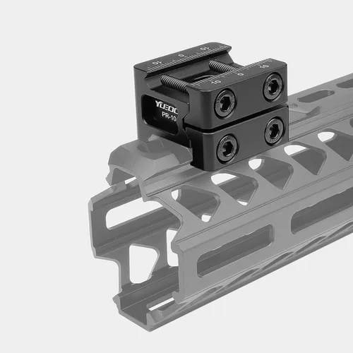 Vista 7 de Adaptador elevador de abrazadera de metal Picatinny a Picatinny para montaje en riel de milano con tornillos de parada antideslizantes