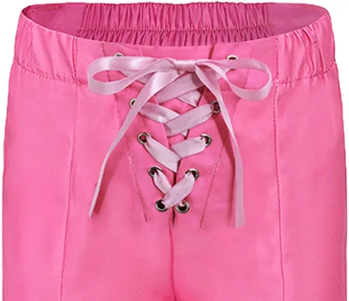 Vista 5 de ZFQI Disfraz de vaquero para niñas, conjunto de uniforme de vaquera rosa con bufanda y pendientes