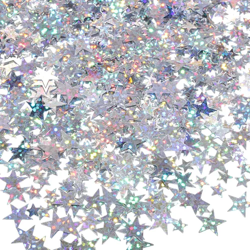 Vista 13 de Hestyia Confeti de Estrella de 60 g con Purpurina, Confeti de Mesa de Papel Metálico para Navidad, Fiesta, Boda, Festival