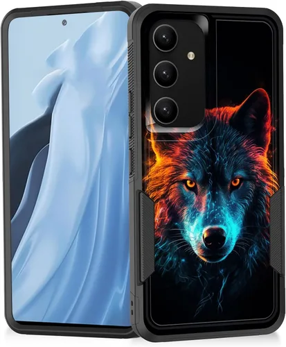 Vista 78 de Funda para Galaxy A14 5G, resistente de doble capa híbrida de policarbonato duro, goma suave, a prueba de golpes, funda protectora resistente
