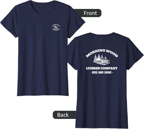Vista 38 de Morning Wood Lumber Company - Camiseta con estampado de espalda delantera, Negro, S