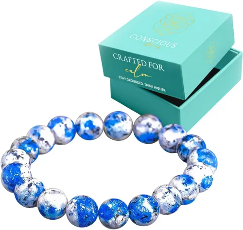 Vista 8 de Conscious Items Pulseras espirituales para mujeres y hombres, pulsera de cristal curativo con piedras naturales para meditación, alineación