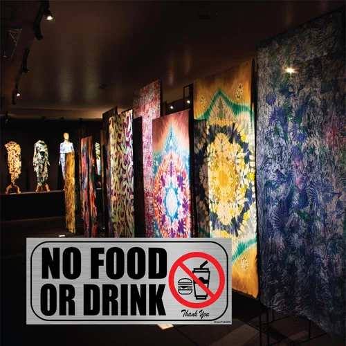 Vista 3 de Paquete de 6 calcomanías de vinilo autoadhesivo No se permiten alimentos o bebidas, letrero de vinilo autoadhesivo para interiores o exteriores