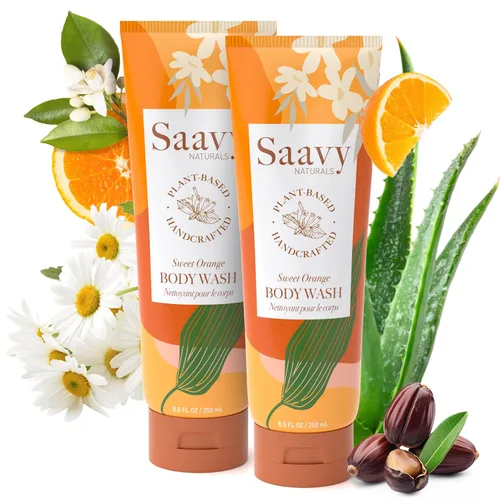 Vista 10 de Saavy Naturals Gel de baño Gel de ducha vegano sin gluten Jabón corporal natural y orgánico 8 onzas (rosa búlgara)