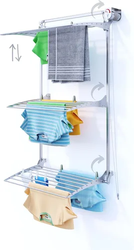 Vista 23 de foxydry Aireador vertical de pared de torre para uso en interiores y exteriores (gris, 34.6 pulgadas) made of aluminum and stainless steel