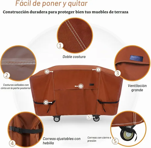 Vista 4 de NettyPro Cubierta para Plancha Blackstone de 28 pulgadas Impermeable Resistente 2 Quemadores Plancha Plana Cubierta para Parrilla de Gas de 28