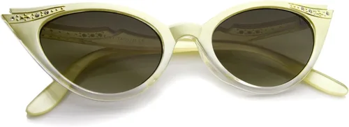 Vista 4 de Gafas de sol de ojo de gato con diamantes de imitación retro para mujer 2.008in