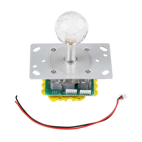 Vista 5 de Zerodis Arcade Joystick Kit Arcade Games DIY Kit Parts LED Colorful Illuminated Joystick with 2P Line Switchable Arcade Joystick from 4 to 8 Way