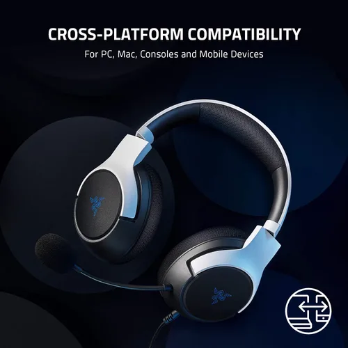 Vista 7 de Razer Kaira X Wired Headset for Playstation 5, PC, Mac & Mobile Devices Triforce 50mm Drivers - HyperClear Cardioid Mic - Flowknit Memory Foam Ear
